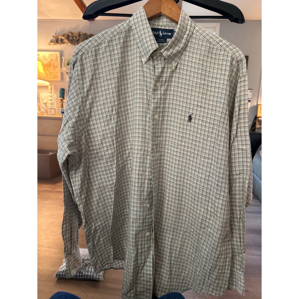 Ralph Lauren Blake Men's‎ Long Sleeve Plaid Button Down Shirt Size L